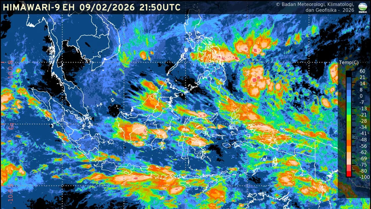 Waspada Gangguan Cuaca 10 Februari 2026: Dari Hujan Petir Hingga Awan Tebal di Berbagai Penjuru Indonesia